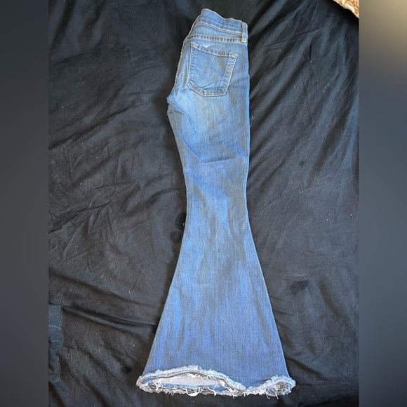 Free People Bell Bottom Flare Blue Jeans Size 25 - Picture 2 of 3